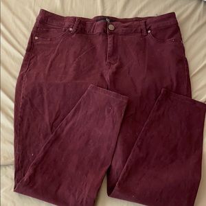Maroon skinny jeans